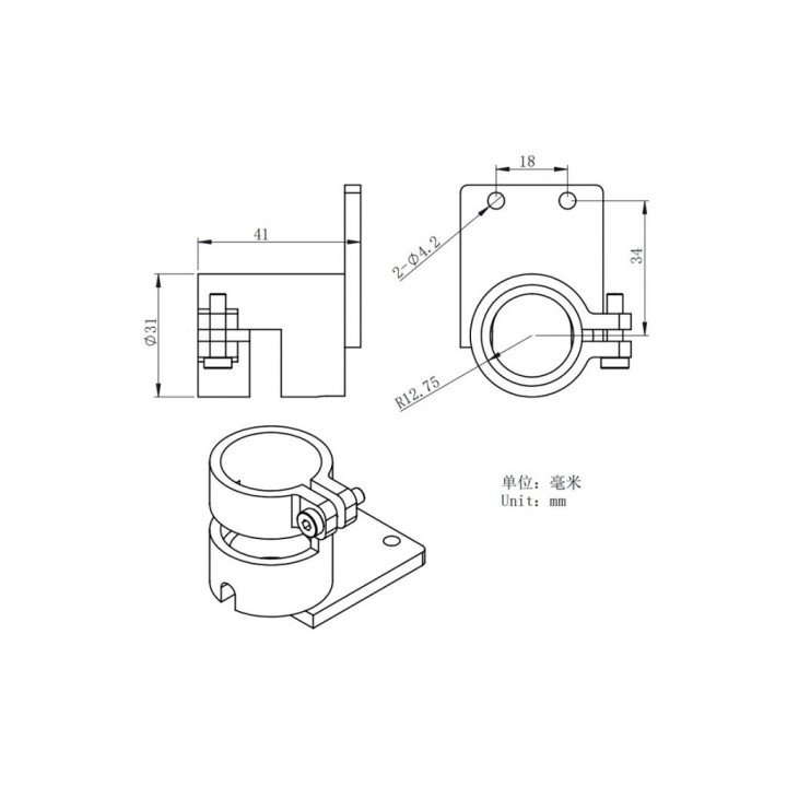 PLACA ADAPTADORA ZWO PARA ENFOCADOR EAF EN FEATHER TOUCH