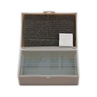 Caja TS con 10 portaobjetos de vidrio con cubreobjetos