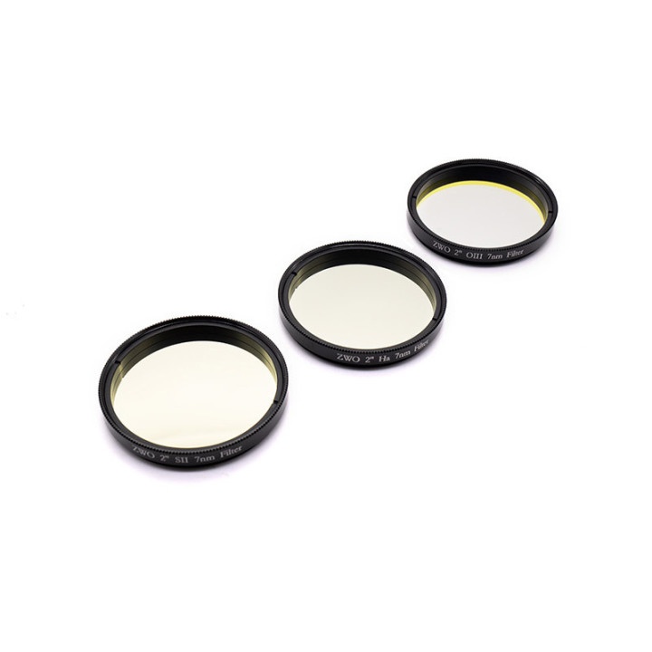 SET DE 3 FILTROS DE 7NM ZWO (HA, SII, OIII) DE 2"