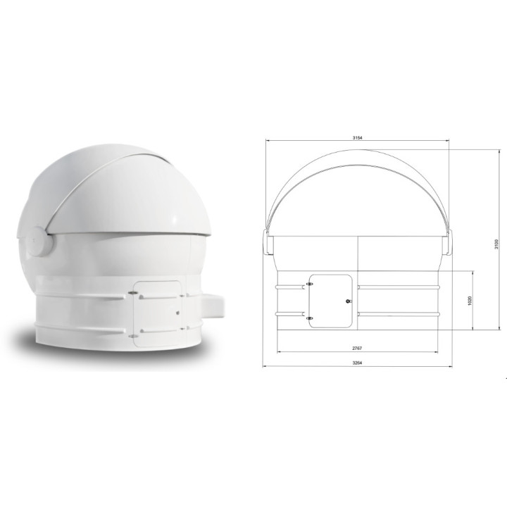 Cúpula astronómica ScopeDome 3 m tipo clamshell