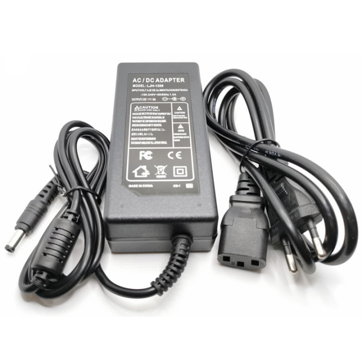 FUENTE DE ALIMENTACIÓN AC 220V/12V 6A CONECTOR 5,5 MM / 2.1 MM
