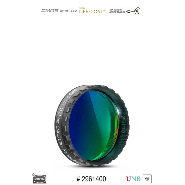 FILTRO OIII 4 NM DE 1.25" ULTRA-NARROWBAND CMOS OPTIMIZADO BAADER PLANETARIUM