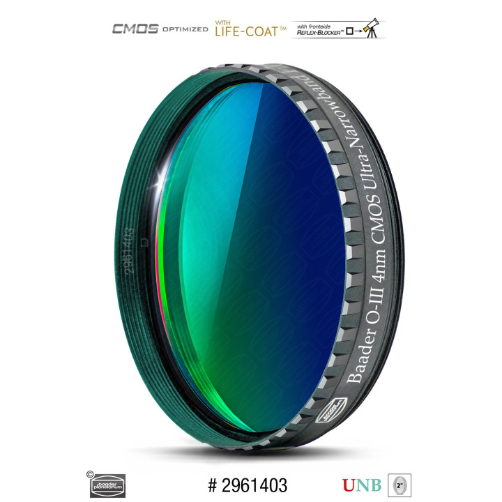 FILTRO OIII 4 NM DE 2" ULTRA-NARROWBAND CMOS OPTIMIZADO BAADER PLANETARIUM