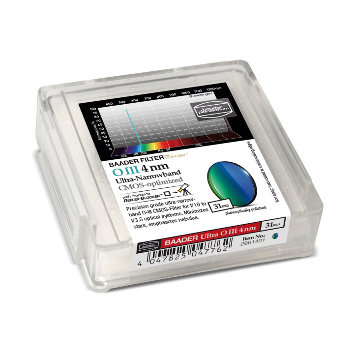 FILTRO OIII 4 NM DE 31MM ULTRA-NARROWBAND CMOS OPTIMIZADO BAADER PLANETARIUM