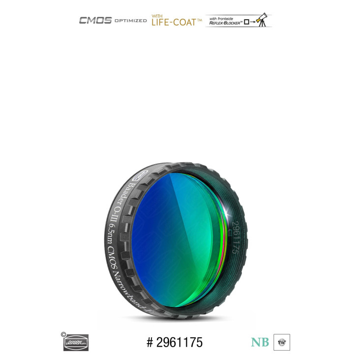FILTRO OIII 6.5 NM DE 1.25" OPTIMIZADO PARA CMOS BAADER PLANETARIUM