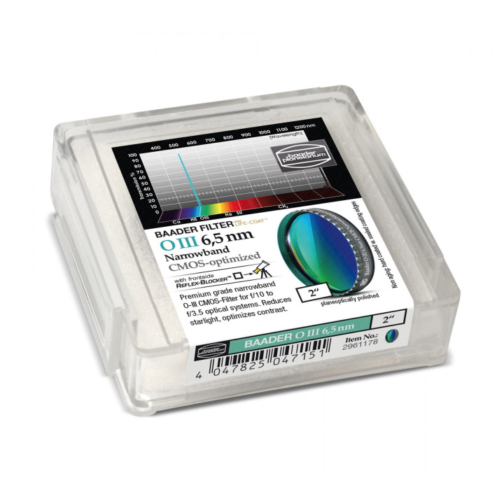 FILTRO OIII 6.5 NM DE 2" OPTIMIZADO PARA CMOS BAADER PLANETARIUM