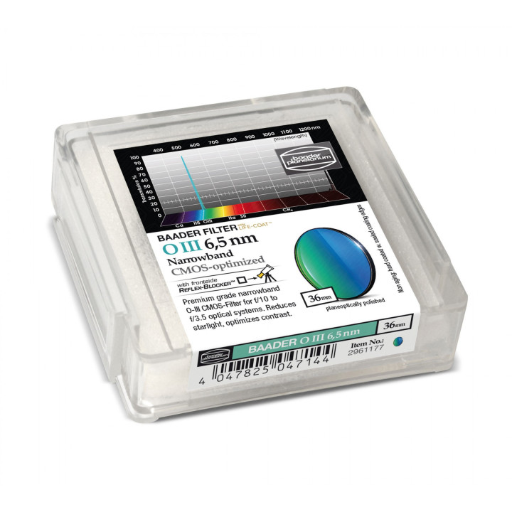 FILTRO OIII 6.5 NM DE 36MM OPTIMIZADO PARA CMOS BAADER PLANETARIUM