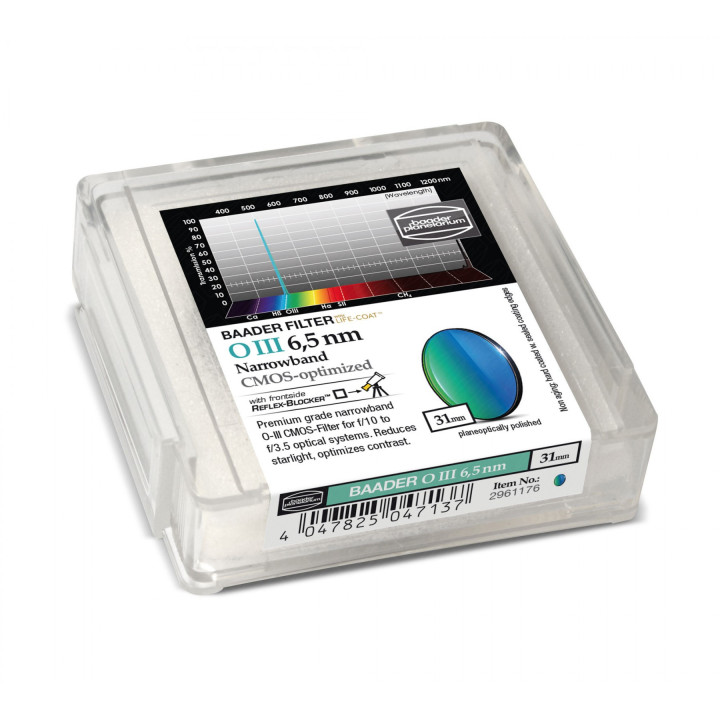 FILTRO OIII 6.5 NM DE 31MM OPTIMIZADO PARA CMOS BAADER PLANETARIUM