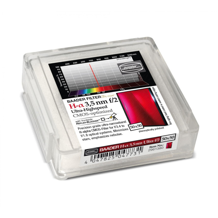 FILTRO H-ALPHA 3.5 NM DE 50X50MM2 ULTRA-HIGH SPEED F2 CMOS OPTIMIZADO BAADER PLANETARIUM