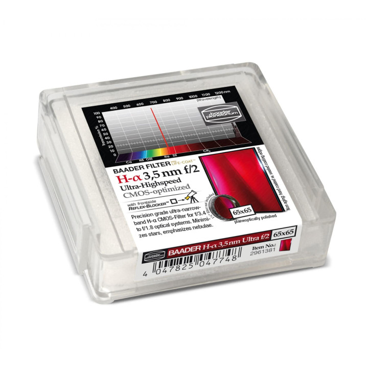 FILTRO H-ALPHA 3.5 NM DE 65X65MM2 ULTRA-HIGH SPEED F2 CMOS OPTIMIZADO BAADER PLANETARIUM