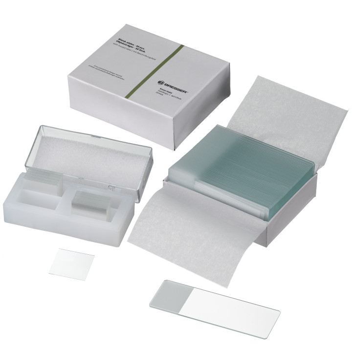 Set de 50 portaobjetos + 100 cubreobjetos BRESSER para microscopio