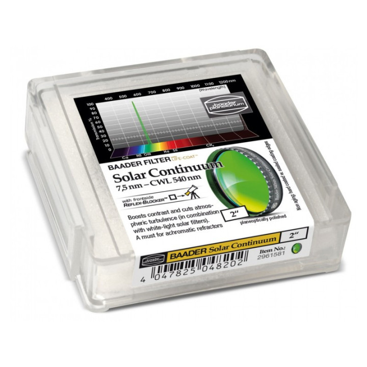 FILTRO SOLAR CONTINUUM 7,5 NM (540 NM) 2" - BAADER PLANETARIUM