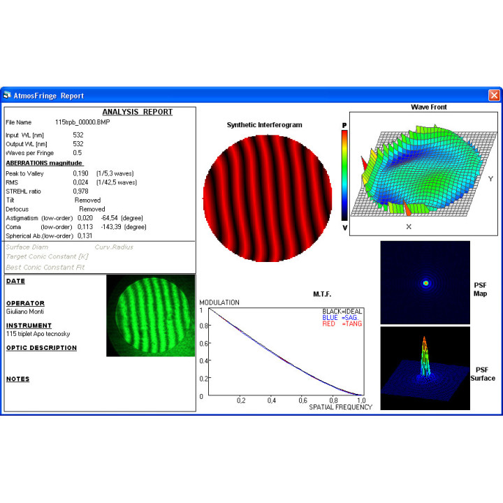 TUBO ÓPTICO REFRACTOR TECNOSKY APO TRIPLETE 115/800 V3