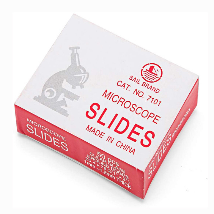 Caja SAIL BRAND con 50 portaobjetos de vidrio