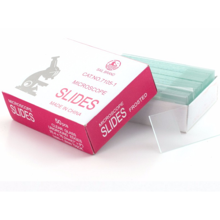 Caja SAIL BRAND con 50 portaobjetos de vidrio