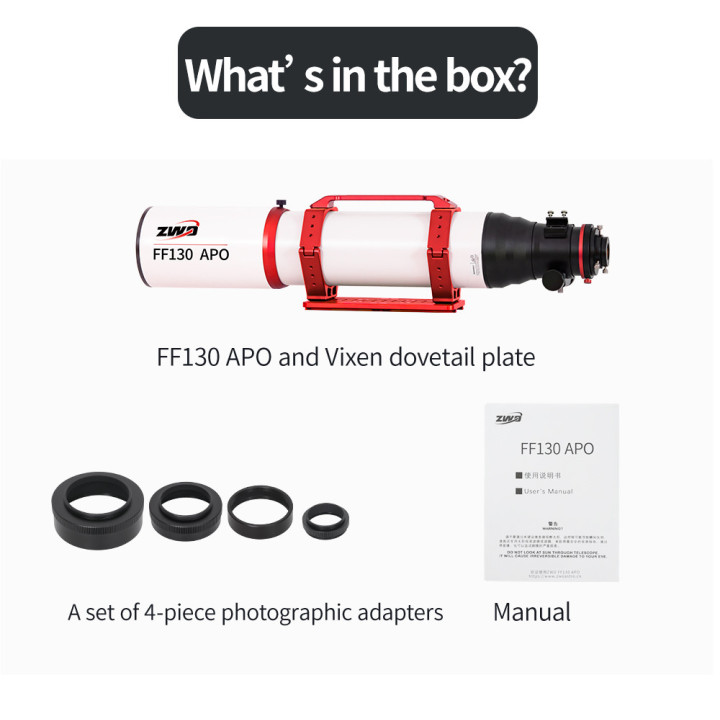 TUBO OPTICO REFRACTOR ZWO APO FF130 (f/7.7)