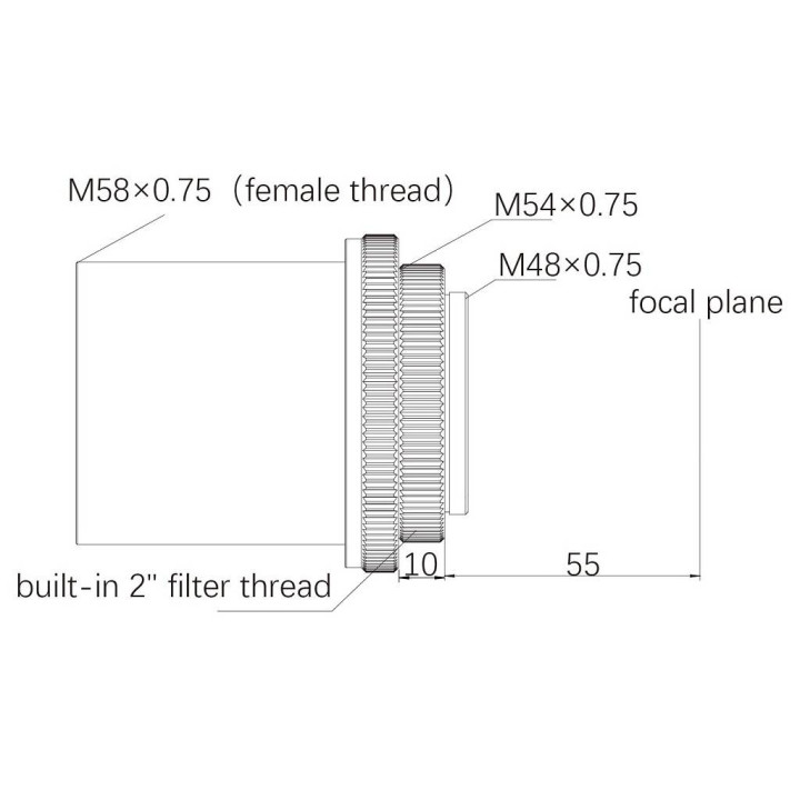REDUCTOR DE FOCAL ZWO 0.75X PARA REFRACTOR FF65