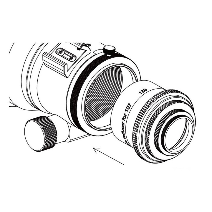 REDUCTOR DE FOCAL ZWO 0.7X PARA REFRACTOR FF107 O FF130