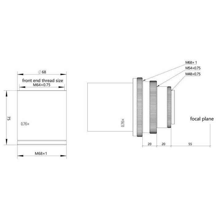 REDUCTOR DE FOCAL ZWO 0.76X PARA REFRACTOR FF80