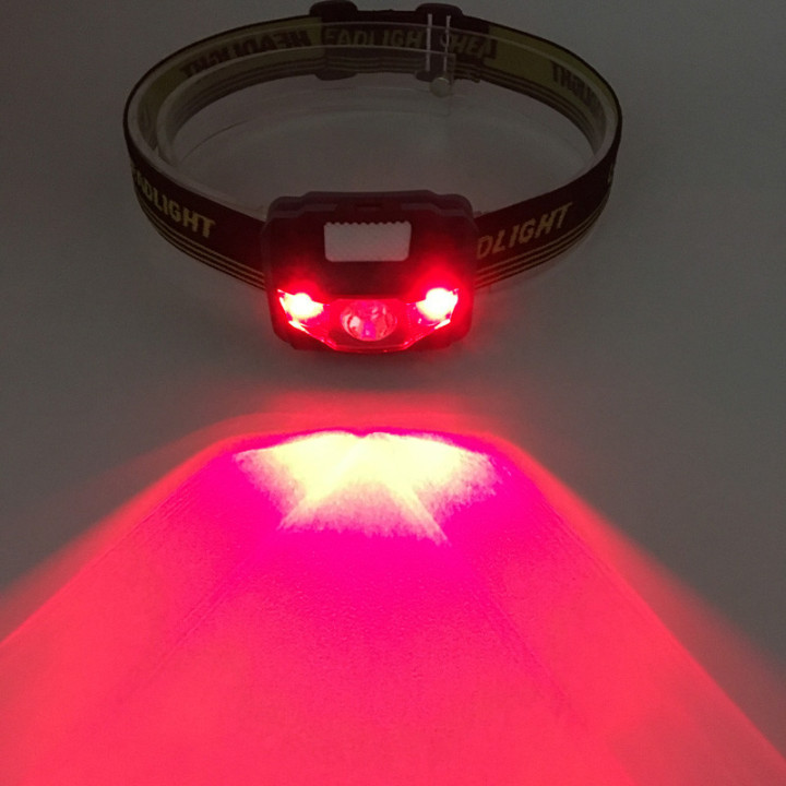 Linterna frontal AC LED ZK20 luz roja y blanca