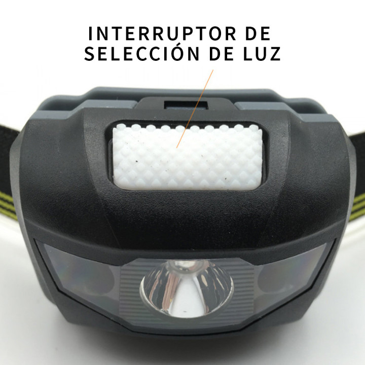 Linterna frontal AC LED ZK20 luz roja y blanca