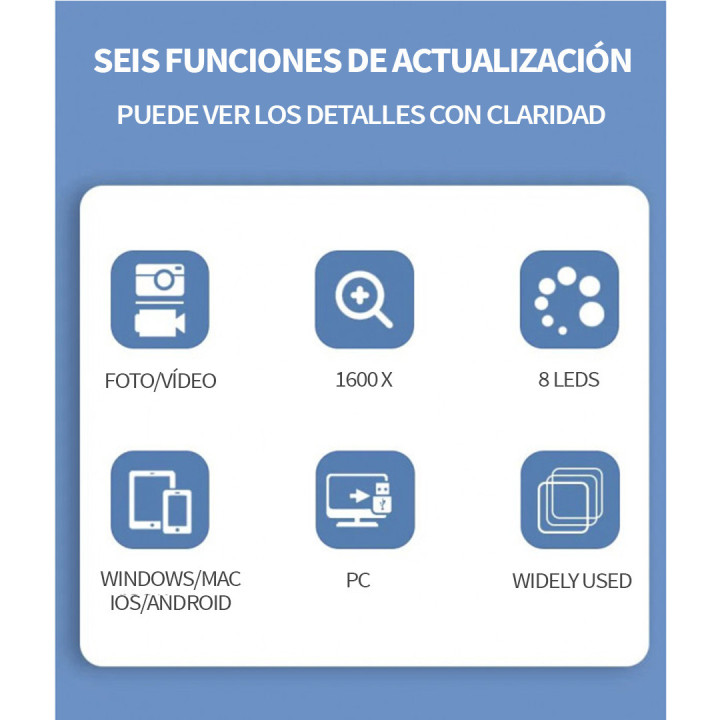 Microscopio digital compacto MS5 1600x Wi-Fi