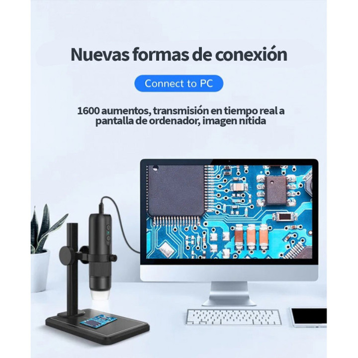 Microscopio digital compacto MS5 1600x Wi-Fi
