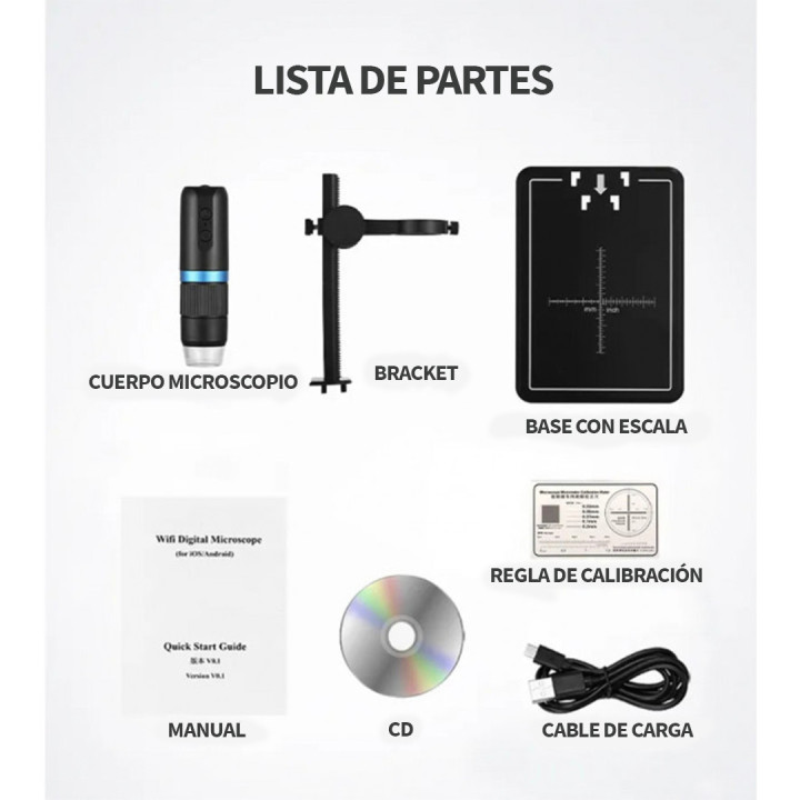 Microscopio digital compacto MS5 1600x Wi-Fi