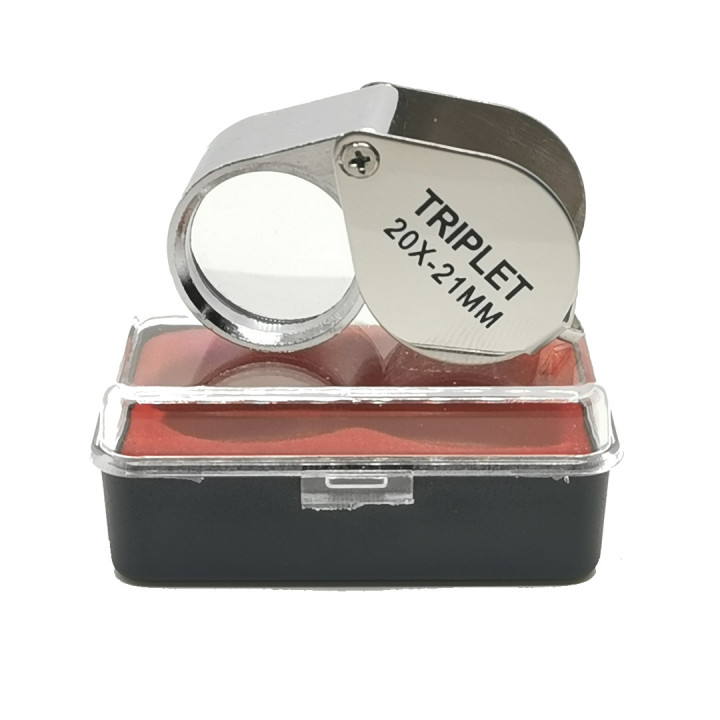Lupa plegable metálica 20x silver