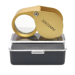 Lupa plegable metálica 20x gold