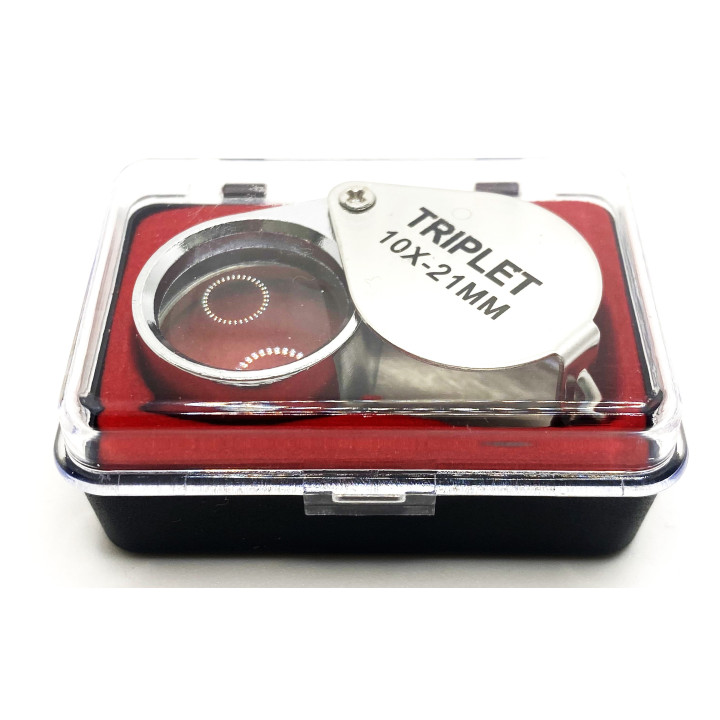 Lupa plegable metálica 10x silver