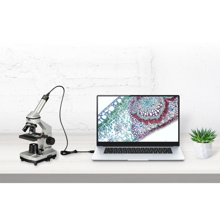 Microscopio biológico BRESSER Junior 40–1024x con cámara HD