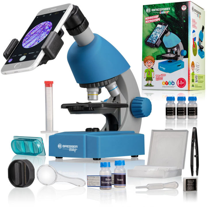 Microscopio BRESSER Junior 40X-640X azul