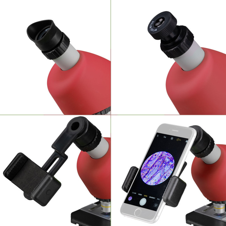 Microscopio BRESSER Junior 40X-640X rojo