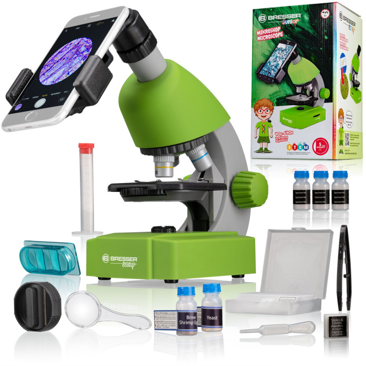 Microscopio BRESSER Junior 40X-640X verde