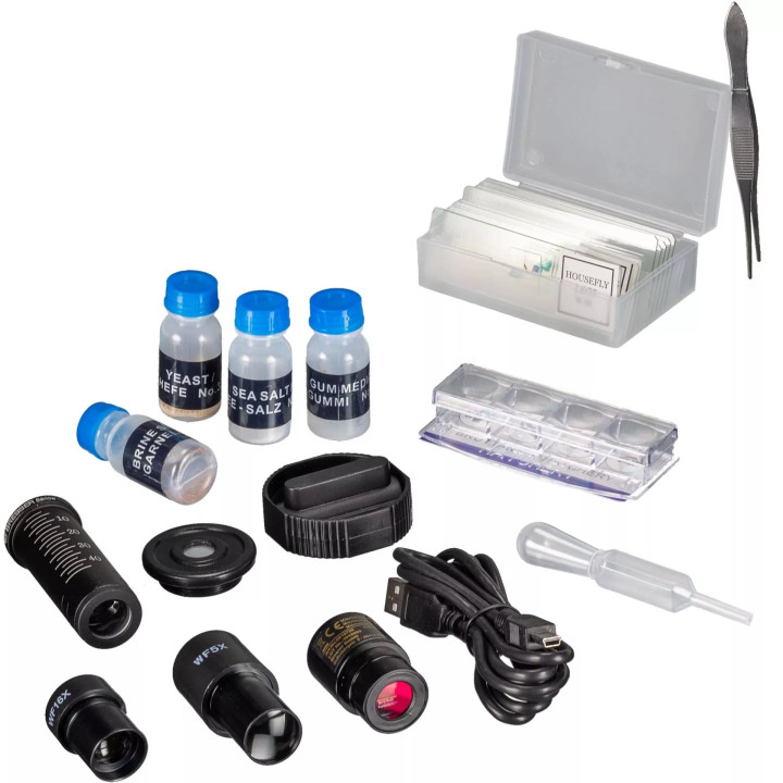 Microscopio biológico BRESSER Biolux NV 20–1280x con cámara USB HD