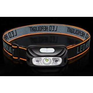 Linterna frontal AC con LED XPE luz roja y blanca USB