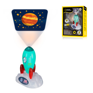 Cohete espacial National Geographic con proyector y luz nocturna
