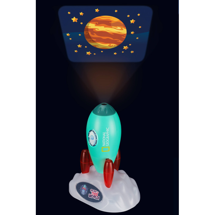 Cohete espacial National Geographic con proyector y luz nocturna