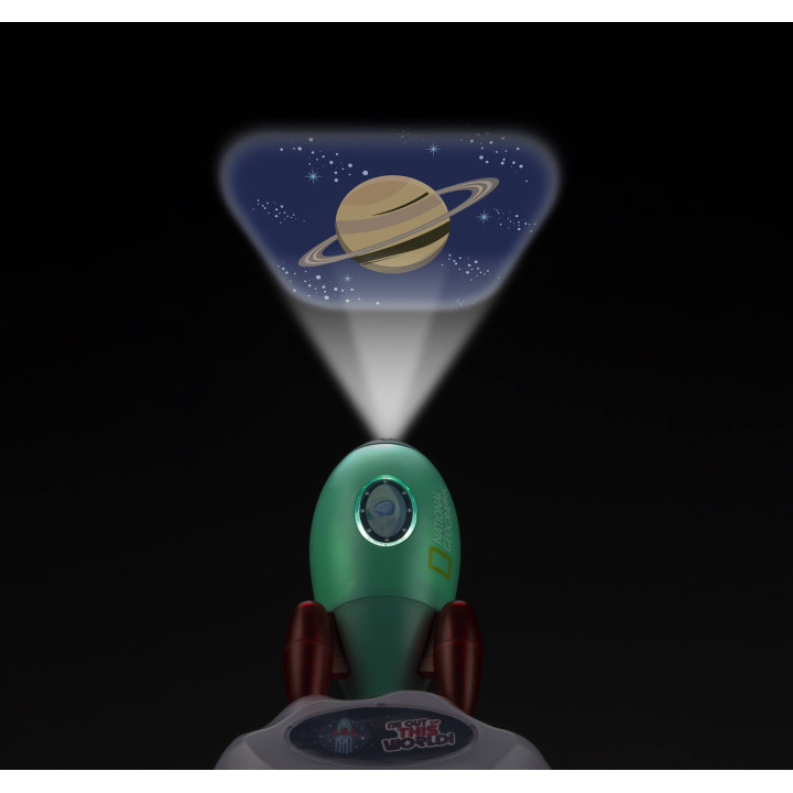 Cohete espacial National Geographic con proyector y luz nocturna