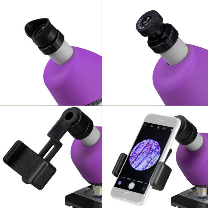 Microscopio BRESSER Junior 40x–640x lila