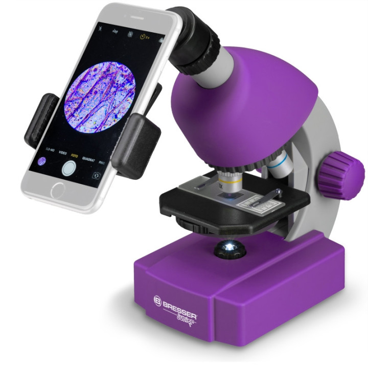 Microscopio BRESSER Junior 40x–640x lila