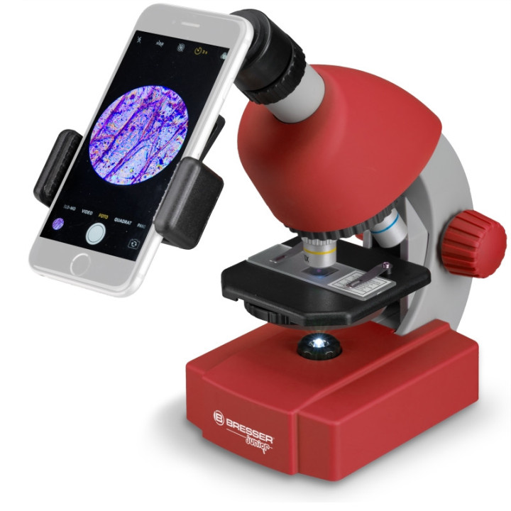 Microscopio BRESSER Junior 40X-640X rojo
