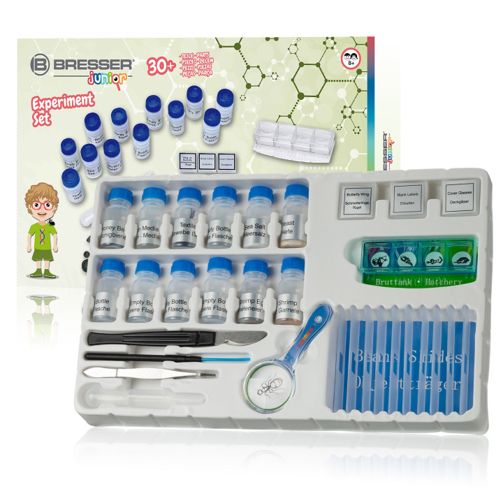 Set de experimento BRESSER Junior +30 para microscopio
