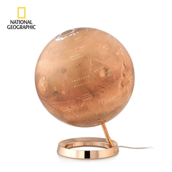 Globo marciano National Geographic con mapa de Marte