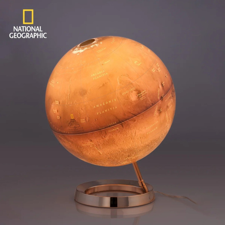Globo marciano National Geographic con mapa de Marte