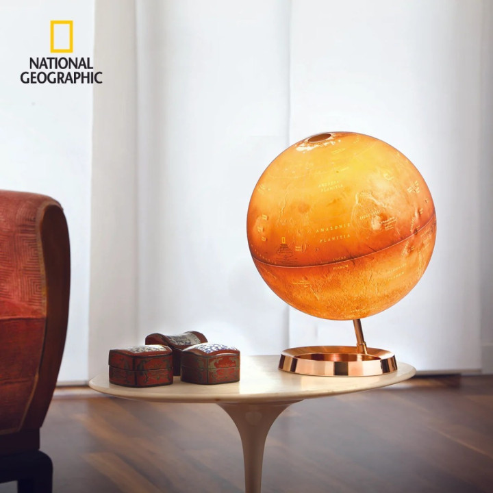 Globo marciano National Geographic con mapa de Marte