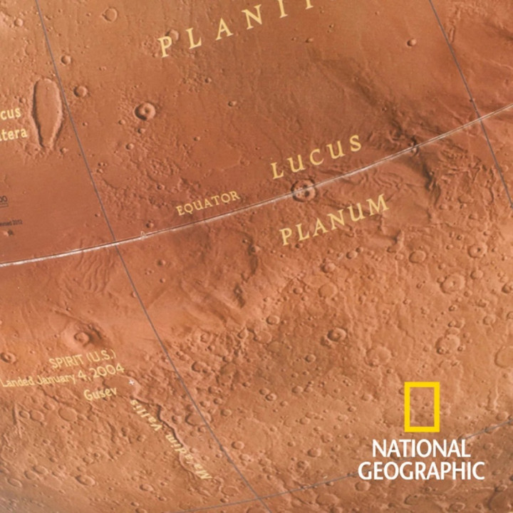 Globo marciano National Geographic con mapa de Marte